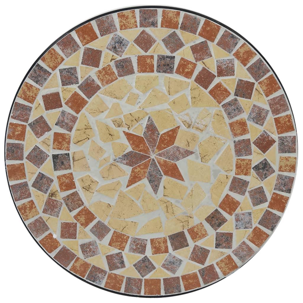 Bistro stolić s mozaikom boja cigle i bijela Ø50x70cm keramički