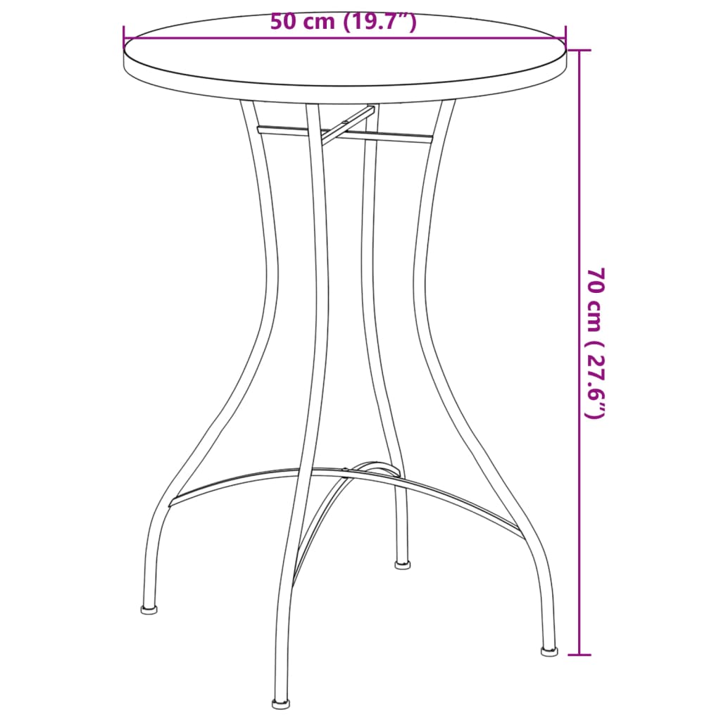 Bistro stolić s mozaikom boja cigle i bijela Ø50x70cm keramički