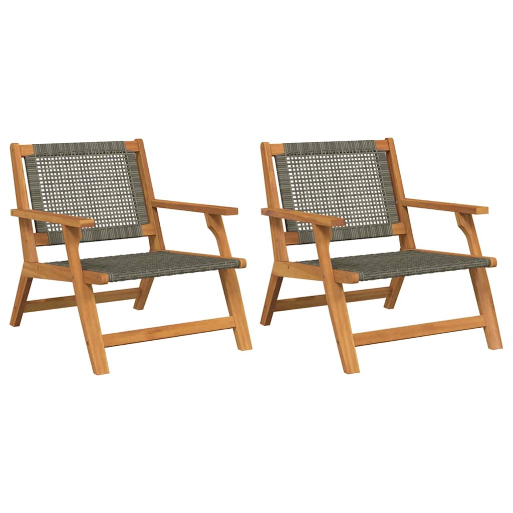 Vrtni namještaj 2 pcs Siva 67 x 78 x 73 cm Čvrsto drvo akacije