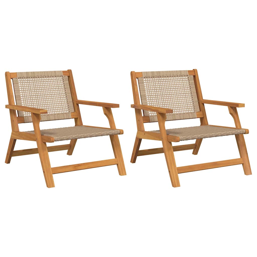 Vrtni namještaj 2 pcs Bež 67 x 78 x 73 cm Čvrsto drvo akacije