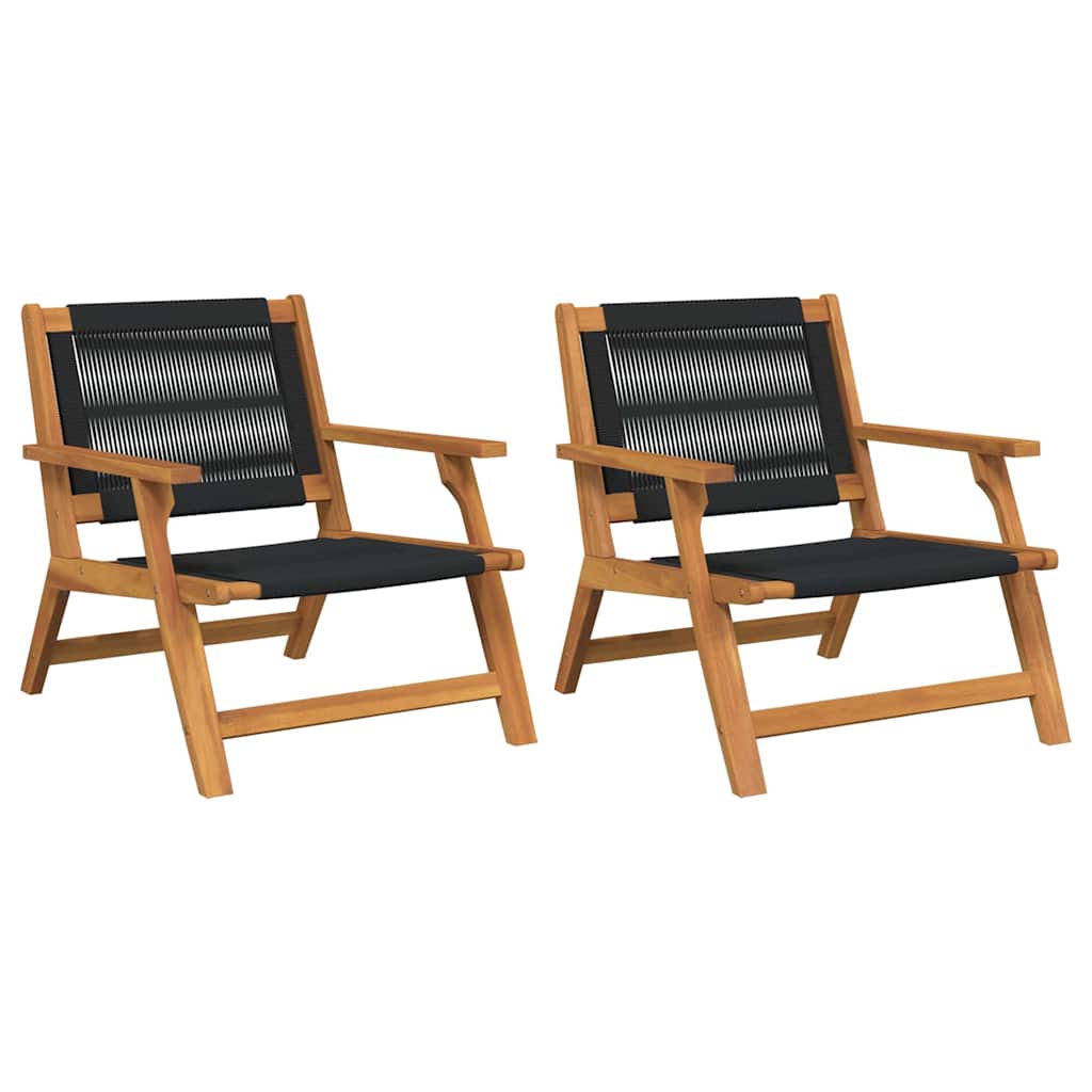 Vrtni namještaj 2 pcs Crna 67 x 76 x 73 cm Čvrsto drvo akacije