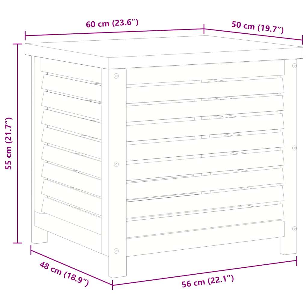 Vrtna kutija za pohranu 60x50x55cm od masivnog drva eukaliptusa