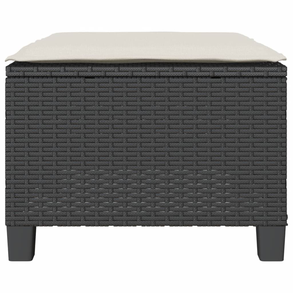 3-dijelni bistro set s jastucima crni od poliratana