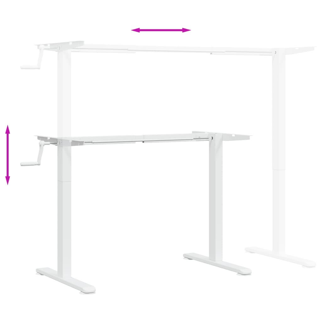 Samostojeći okvir za stol bijeli (94-135)x60x(70-114) cm čelik