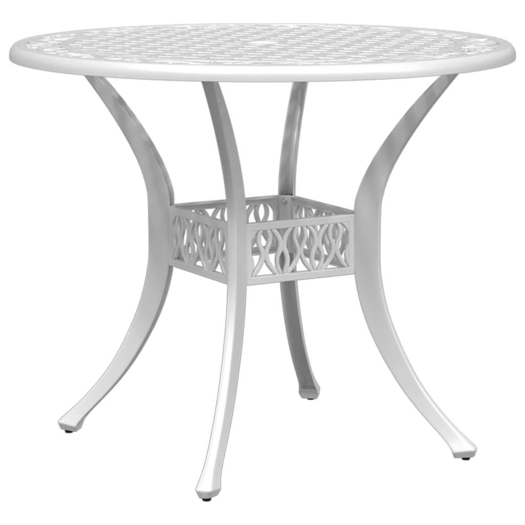 Vrtni stol bijeli Ø90x75 cm od lijevanog aluminija