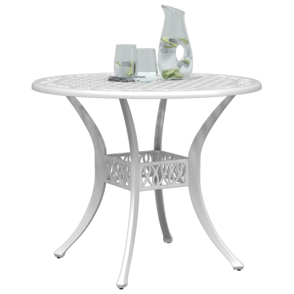 Vrtni stol bijeli Ø90x75 cm od lijevanog aluminija