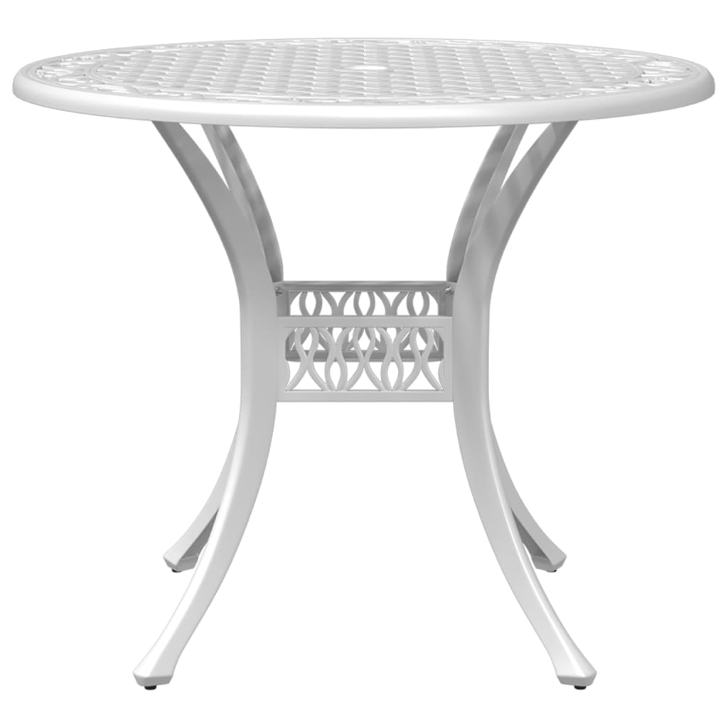 Vrtni stol bijeli Ø90x75 cm od lijevanog aluminija