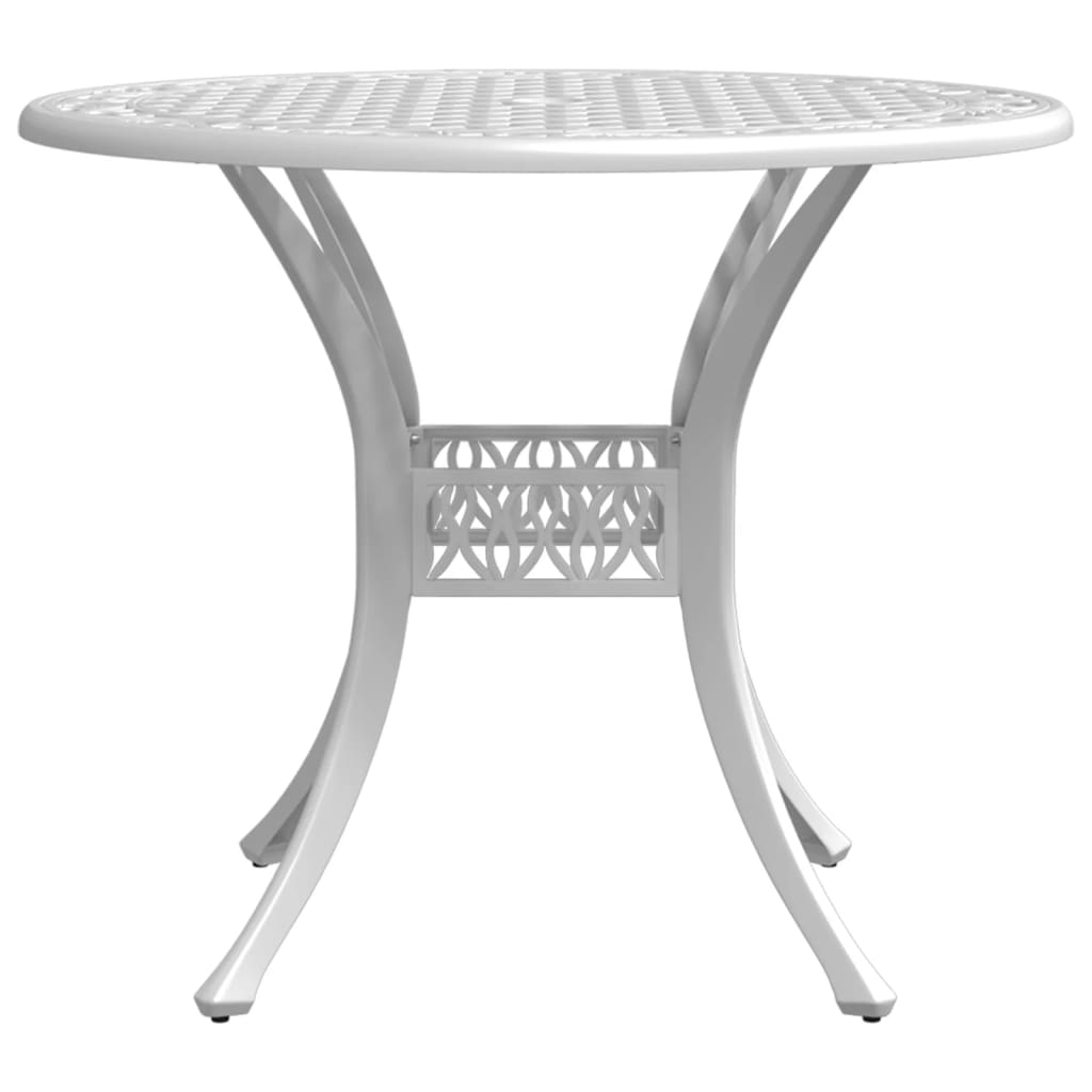 Vrtni stol bijeli Ø90x75 cm od lijevanog aluminija