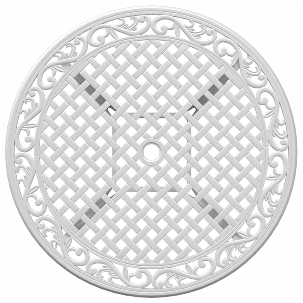 Vrtni stol bijeli Ø90x75 cm od lijevanog aluminija