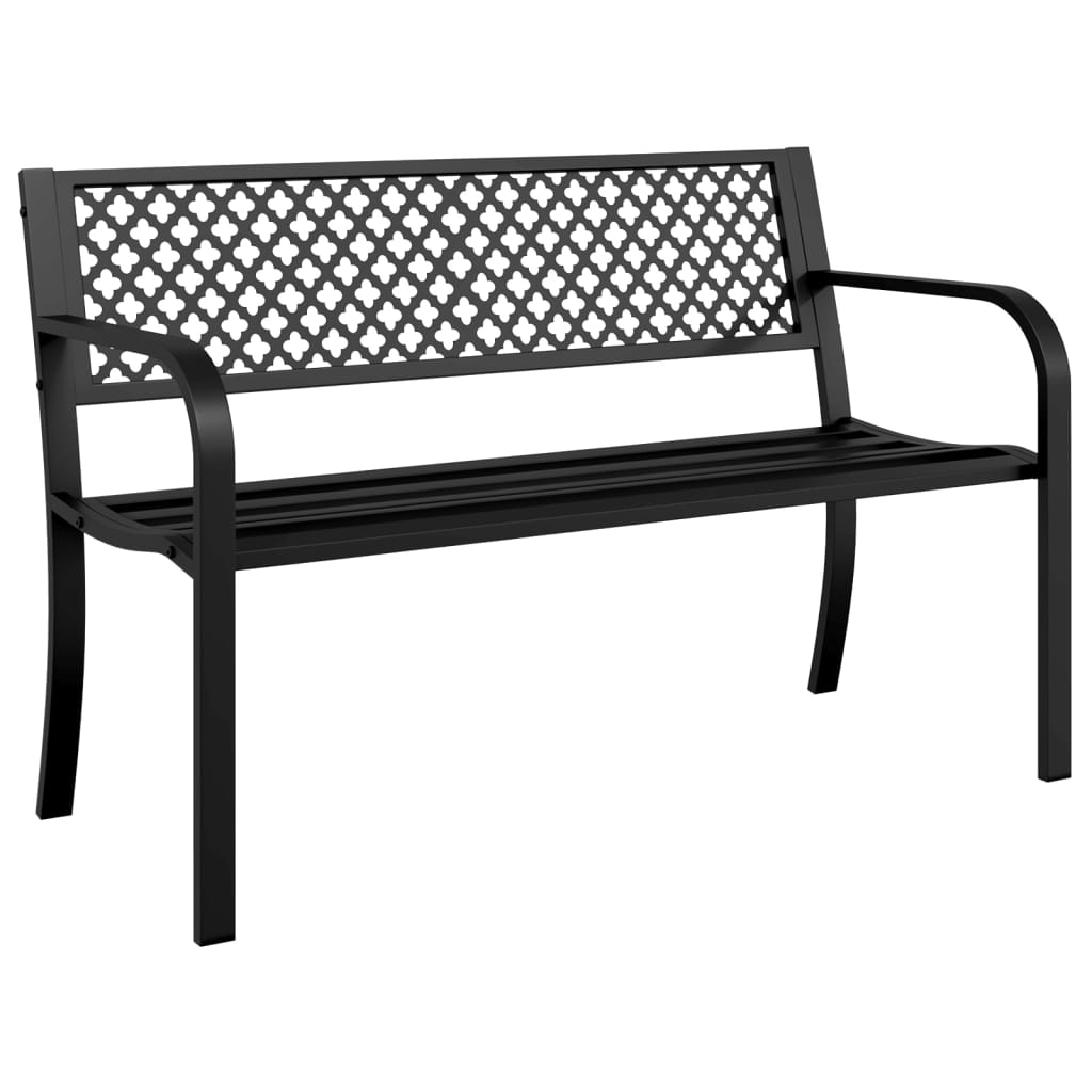 Vrtna klupa 119 cm crna čelična
