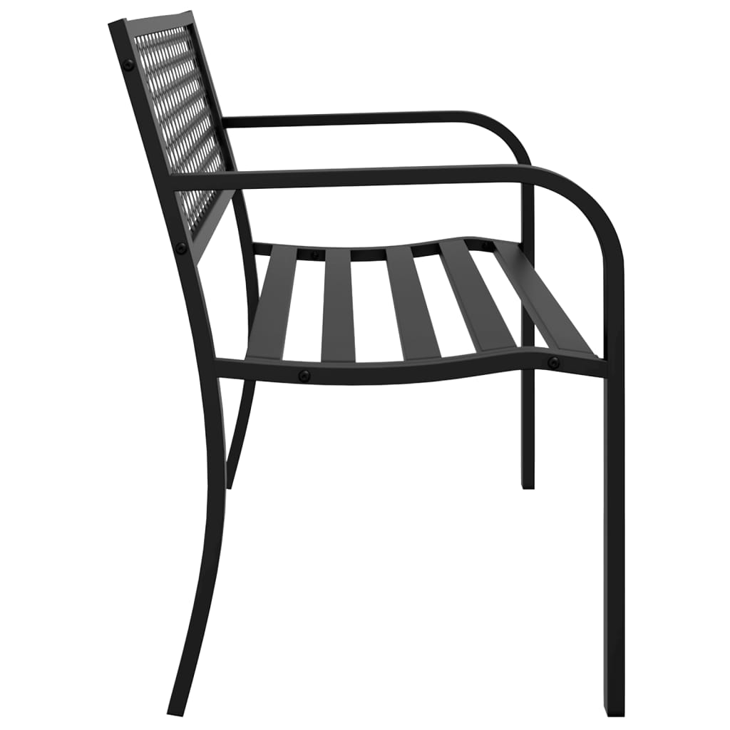 Vrtna klupa 119 cm crna čelična