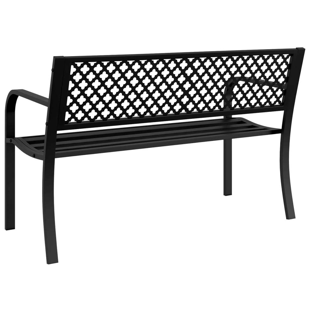 Vrtna klupa 119 cm crna čelična