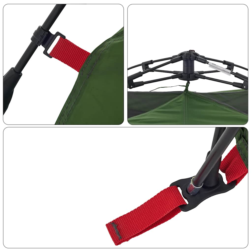 Kupolasti šator za kampiranje za 3 osoba zeleni brzo otpuštanje