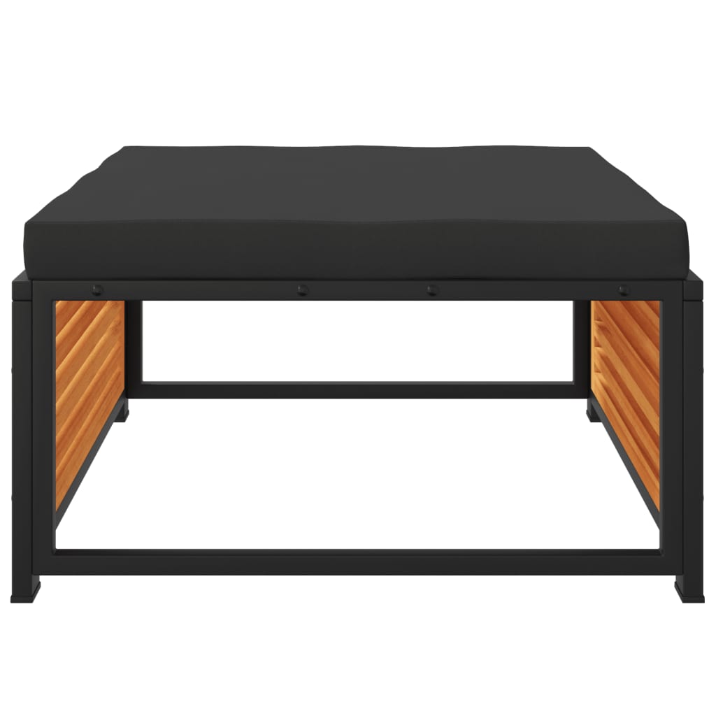 Vrtni tabure s jastukom 68 x 68 x 30 cm masivno bagremovo drvo