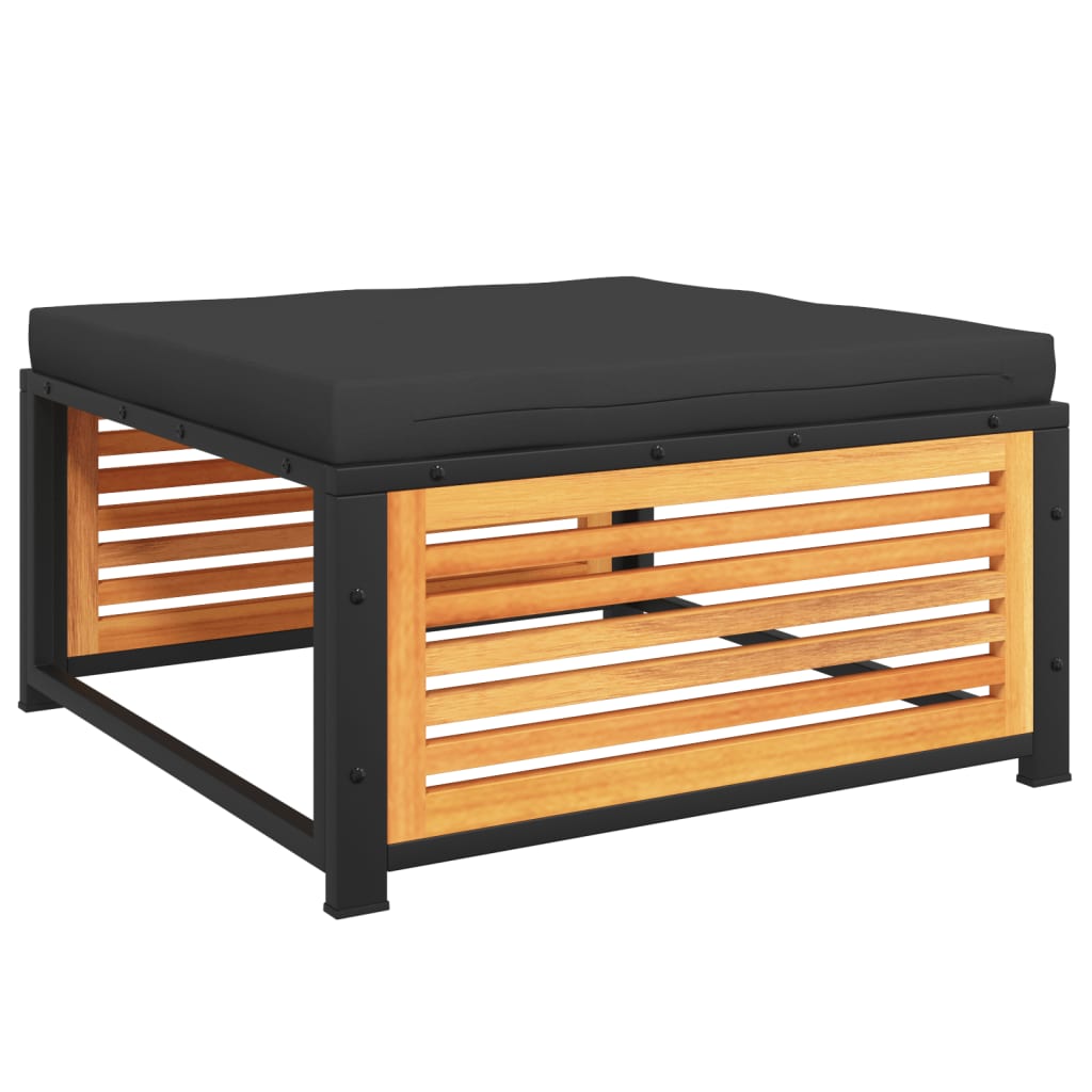 Vrtni tabure s jastukom 68 x 68 x 30 cm masivno bagremovo drvo