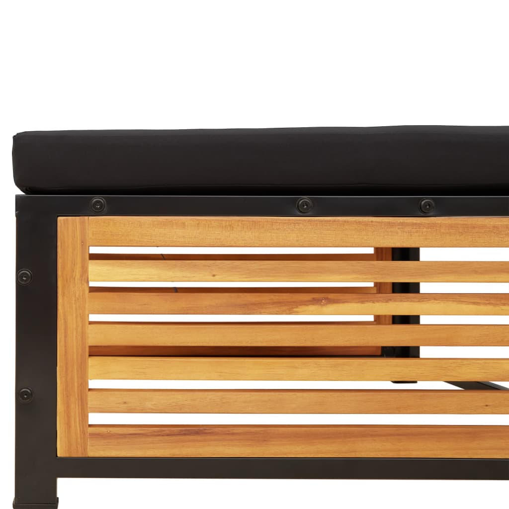 Vrtni tabure s jastukom 68 x 68 x 30 cm masivno bagremovo drvo