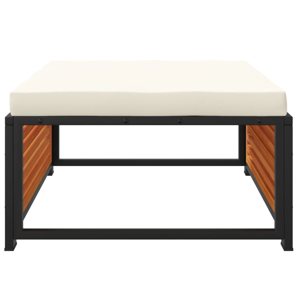 Vrtni tabure s jastukom 68 x 68 x 30 cm masivno bagremovo drvo