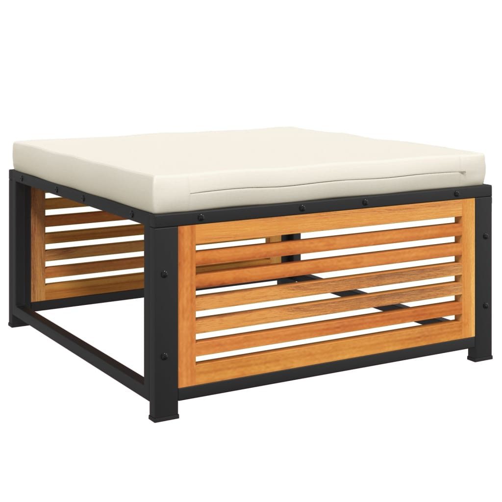 Vrtni tabure s jastukom 68 x 68 x 30 cm masivno bagremovo drvo