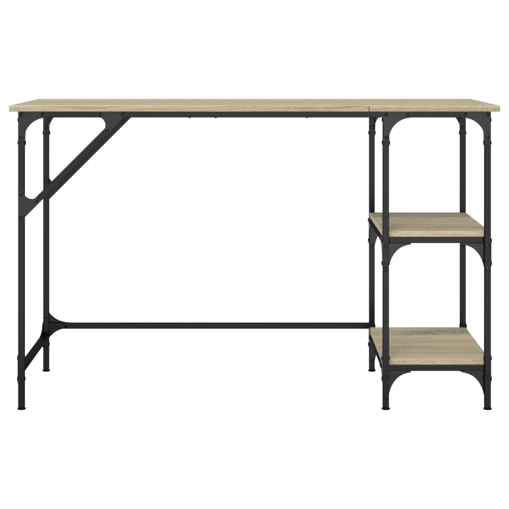 Radni stol boja hrasta 120x50x75 cm metal i konstruirano drvo