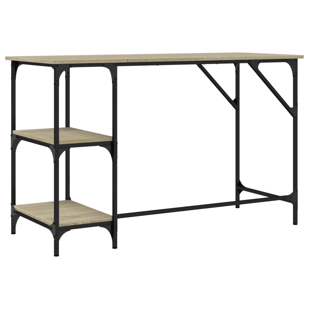 Radni stol boja hrasta 120x50x75 cm metal i konstruirano drvo