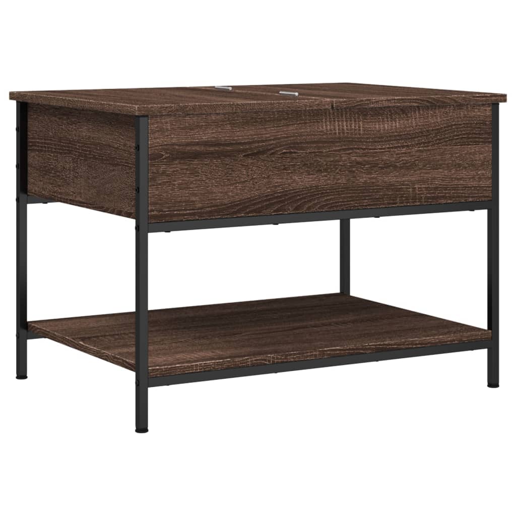 Stolić za kavu smeđa boja hrasta 70x50x50 cm od drva i metala