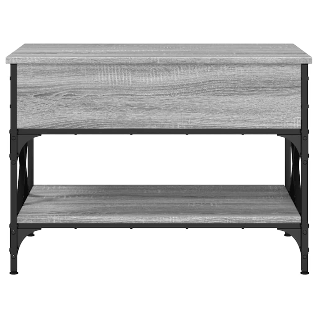 Stolić za kavu siva boja hrasta 70x50x50 cm od drva i metala