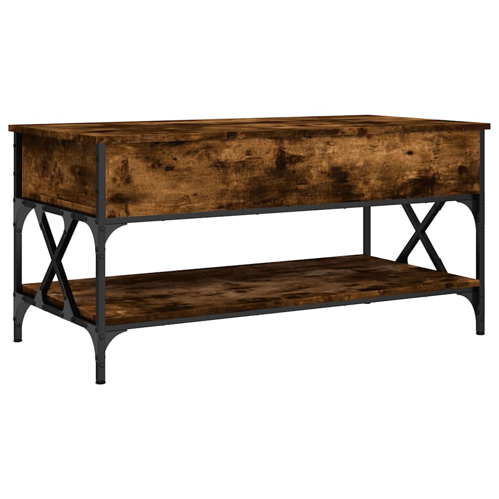 Stolić za kavu boja hrasta 100 x 50 x 50 cm od drva i metala