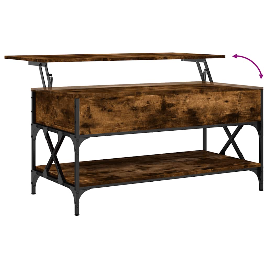 Stolić za kavu boja hrasta 100 x 50 x 50 cm od drva i metala