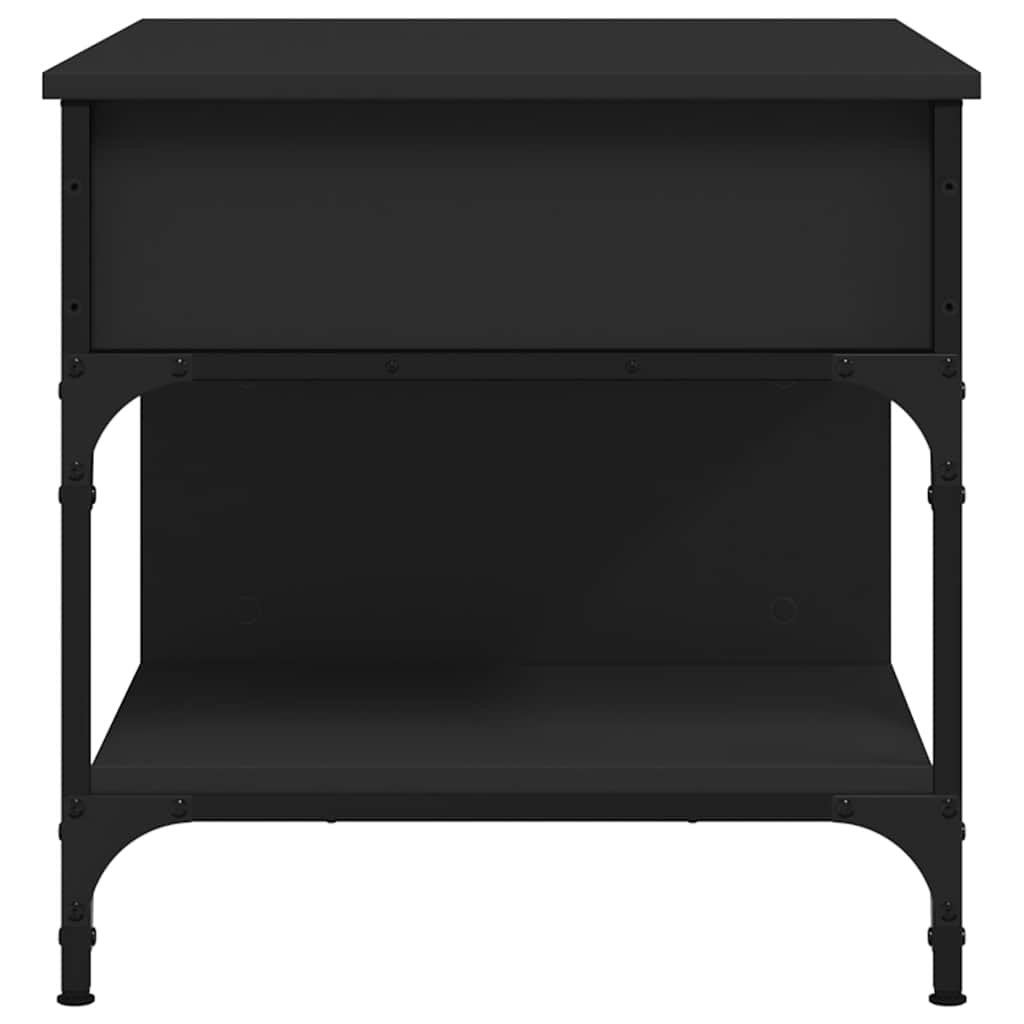 Stolić za kavu crni 70 x 50 x 50 cm konstruirano drvo i metal
