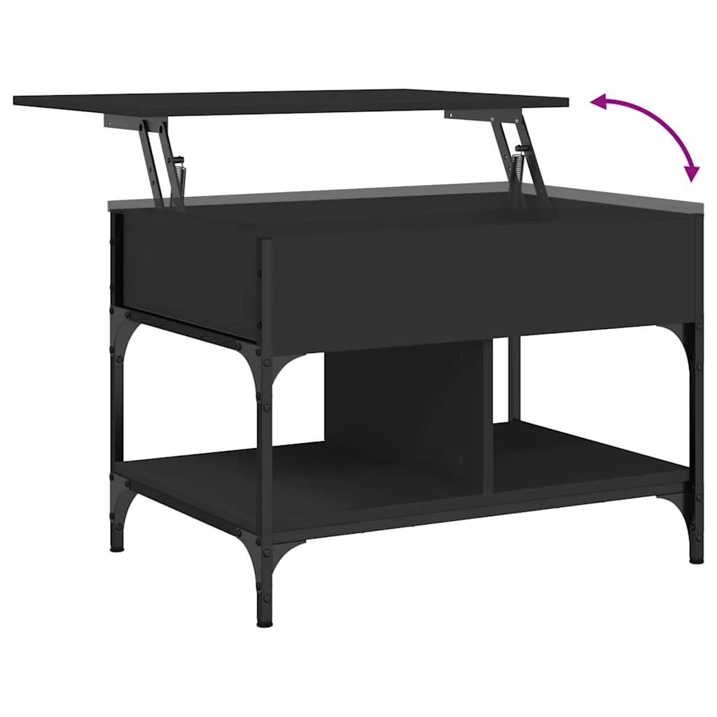 Stolić za kavu crni 70 x 50 x 50 cm konstruirano drvo i metal