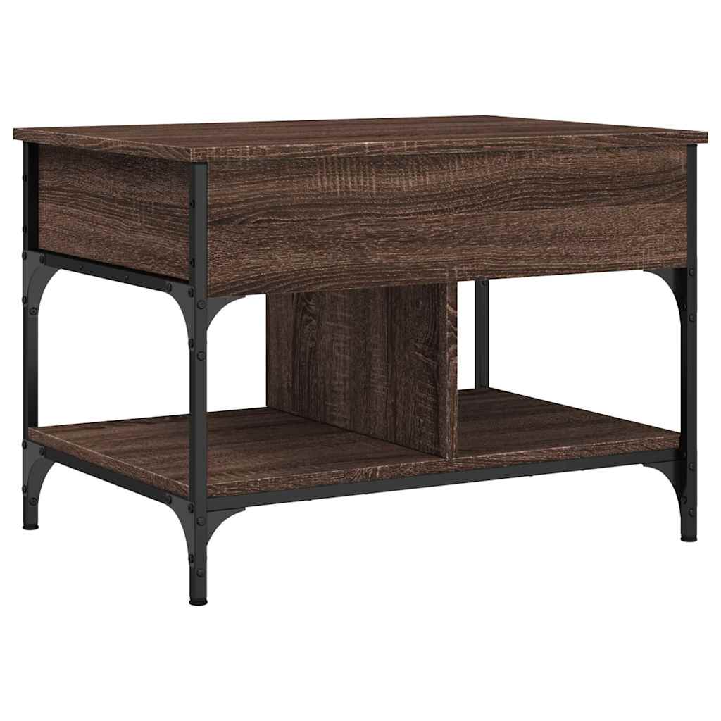Stolić za kavu smeđa boja hrasta 70x50x50 cm od drva i metala
