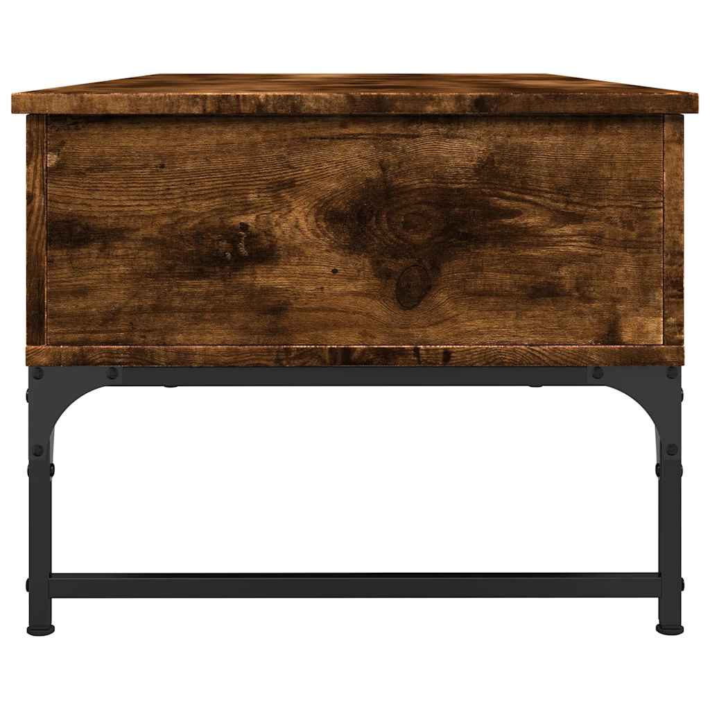 Stolić za kavu dimljena boja hrasta 100x50x40 cm drvo i metal