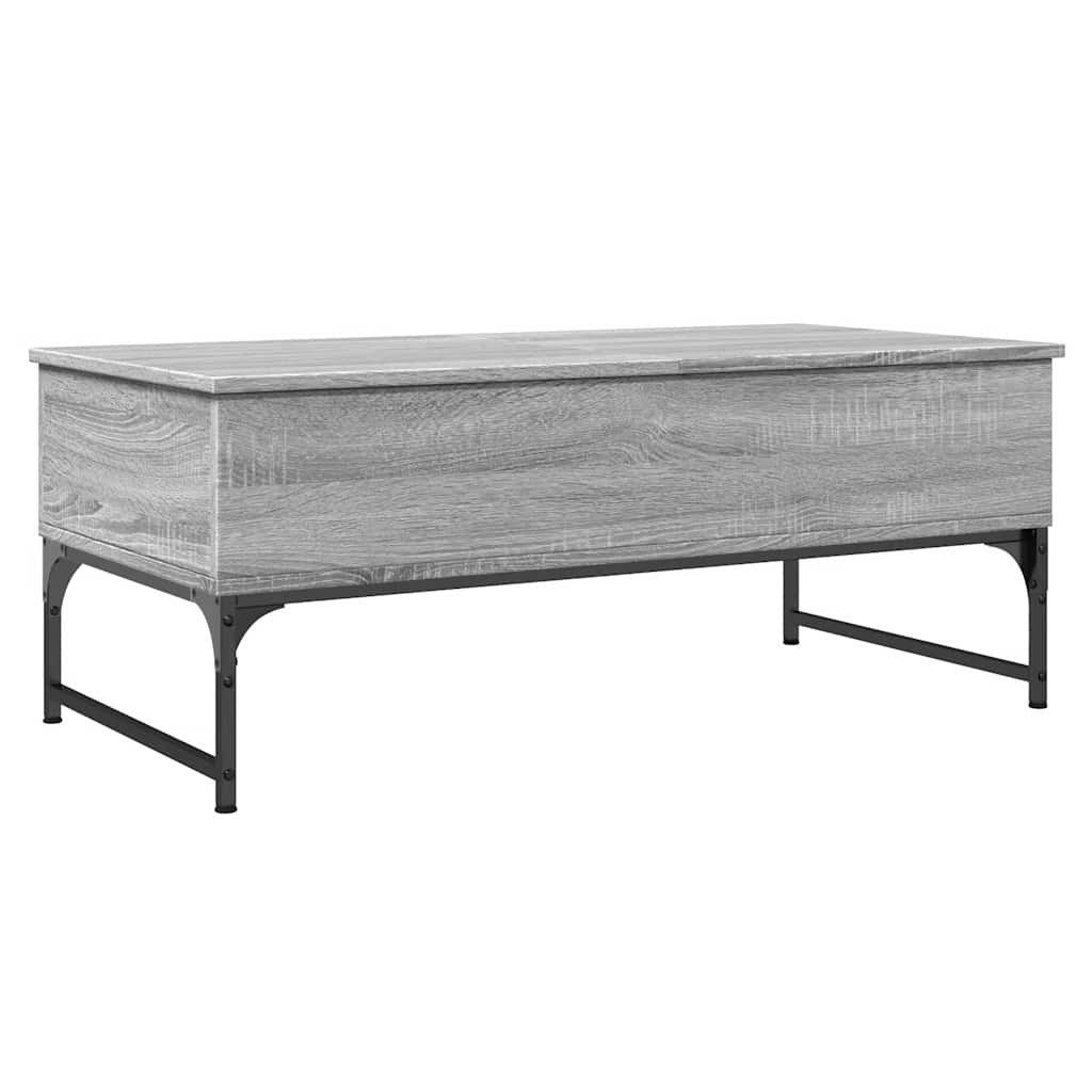 Stolić za kavu siva boja hrasta 100x50x40 cm od drva i metala