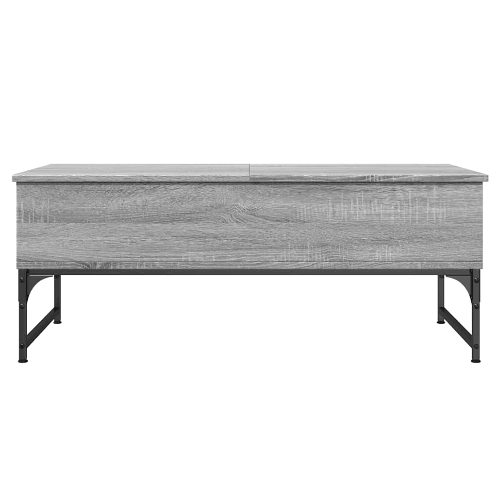 Stolić za kavu siva boja hrasta 100x50x40 cm od drva i metala