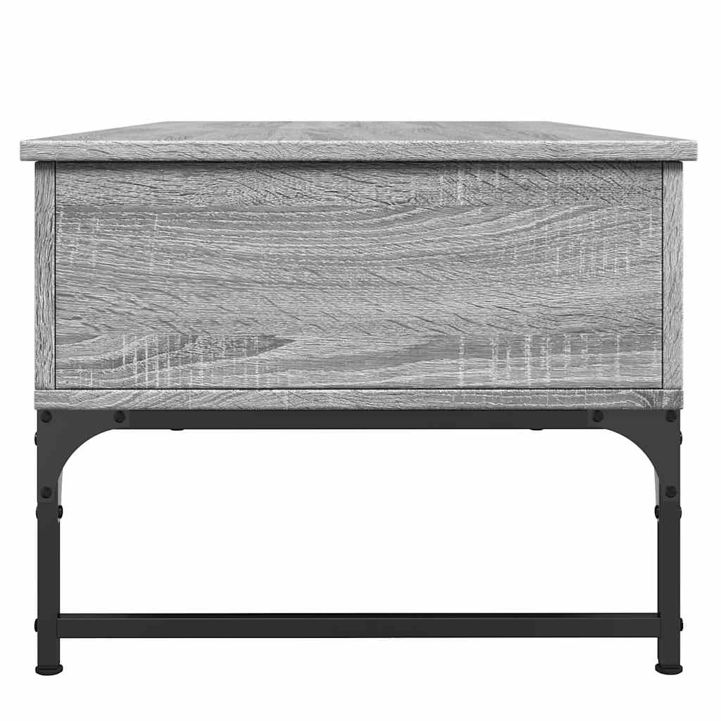 Stolić za kavu siva boja hrasta 100x50x40 cm od drva i metala