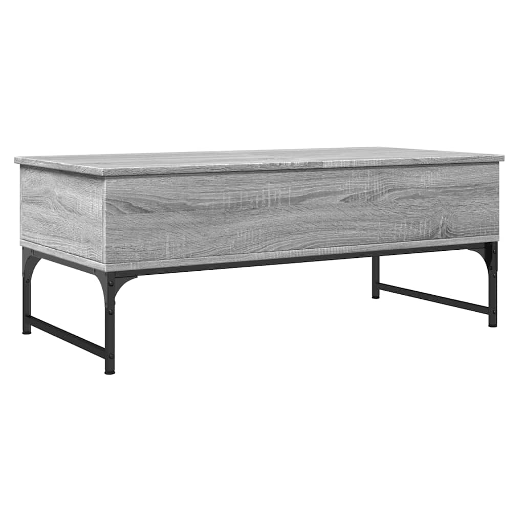 Stolić za kavu siva boja hrasta 100x50x40 cm od drva i metala