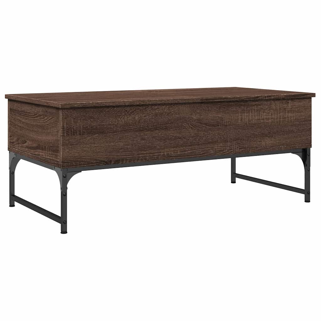 Stolić za kavu smeđa boja hrasta 100 x 50 x 40 cm drvo i metal