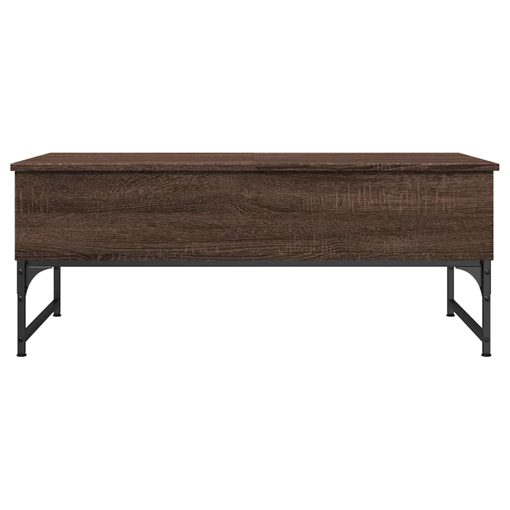 Stolić za kavu smeđa boja hrasta 100 x 50 x 40 cm drvo i metal