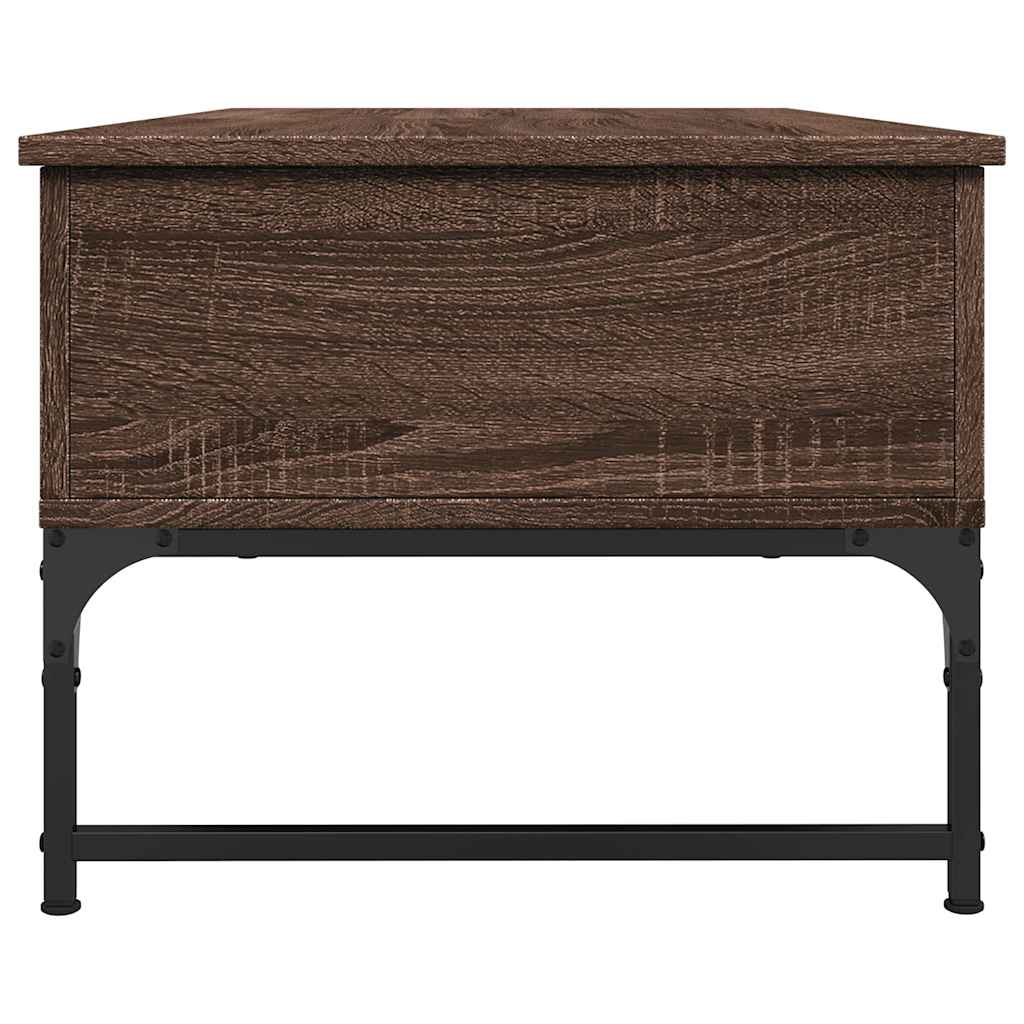 Stolić za kavu smeđa boja hrasta 100 x 50 x 40 cm drvo i metal