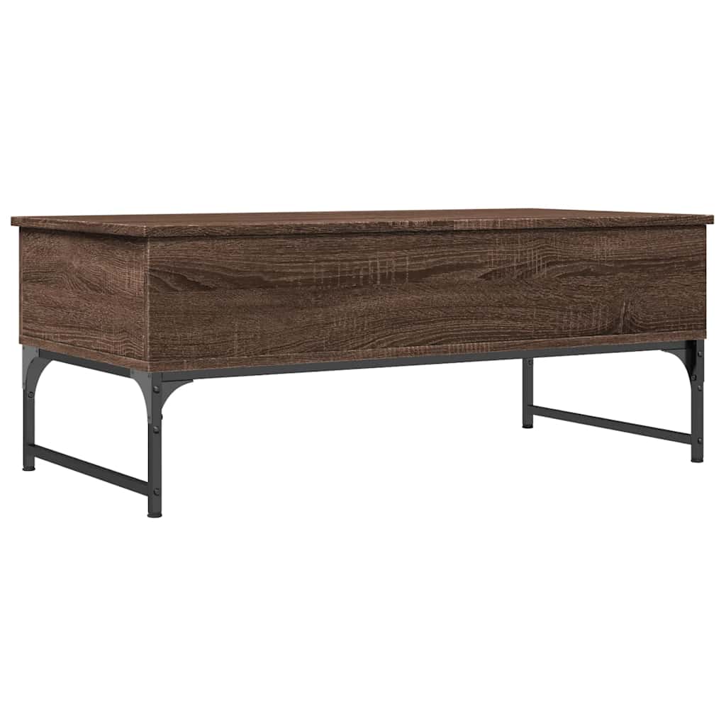 Stolić za kavu smeđa boja hrasta 100 x 50 x 40 cm drvo i metal