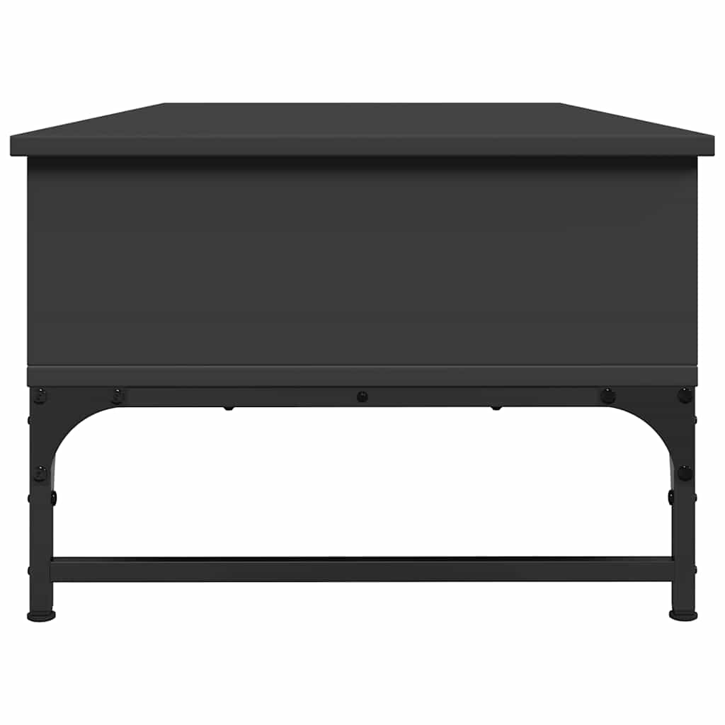 Stolić za kavu crni 100 x 50 x 35 cm konstruirano drvo i metal