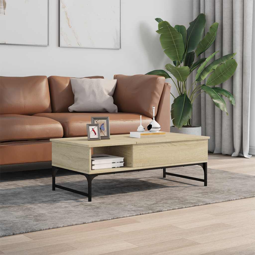 Stolić za kavu boja hrasta sonome 100x50x35 cm od drva i metala