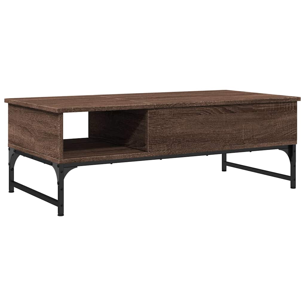 Stolić za kavu boja hrasta 100 x 50 x 35 cm od drva i metala