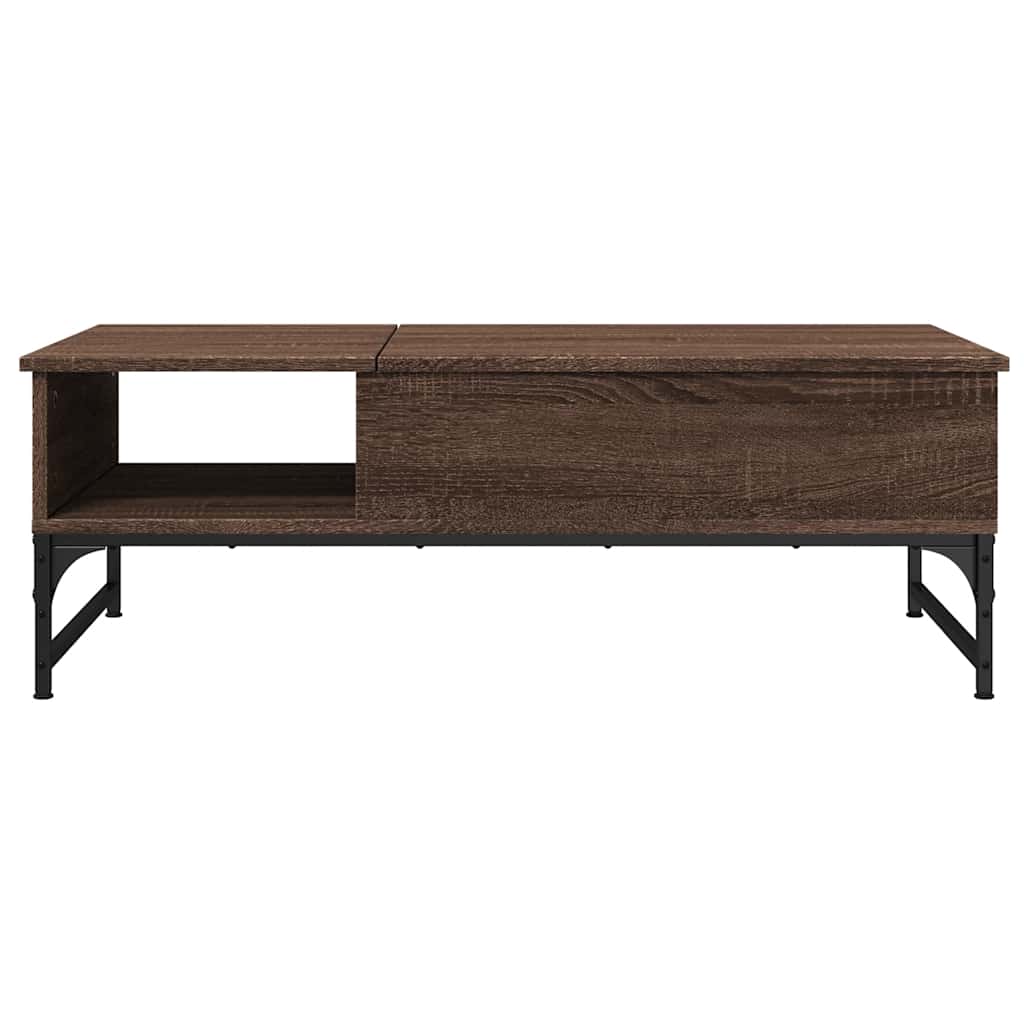 Stolić za kavu boja hrasta 100 x 50 x 35 cm od drva i metala