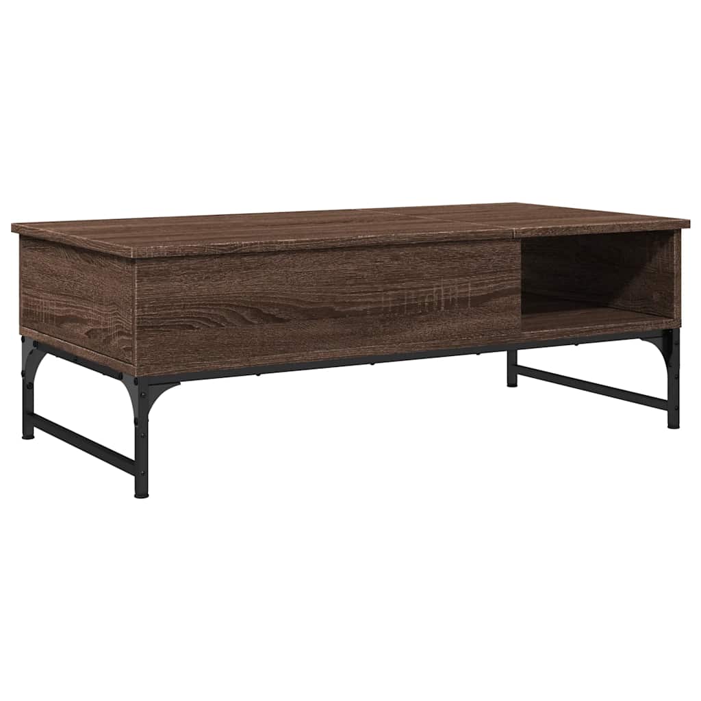 Stolić za kavu boja hrasta 100 x 50 x 35 cm od drva i metala