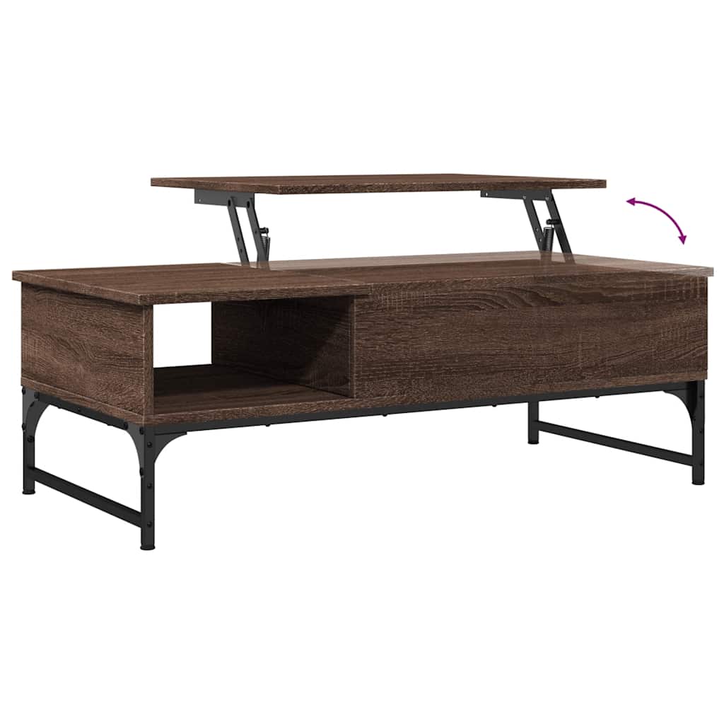 Stolić za kavu boja hrasta 100 x 50 x 35 cm od drva i metala