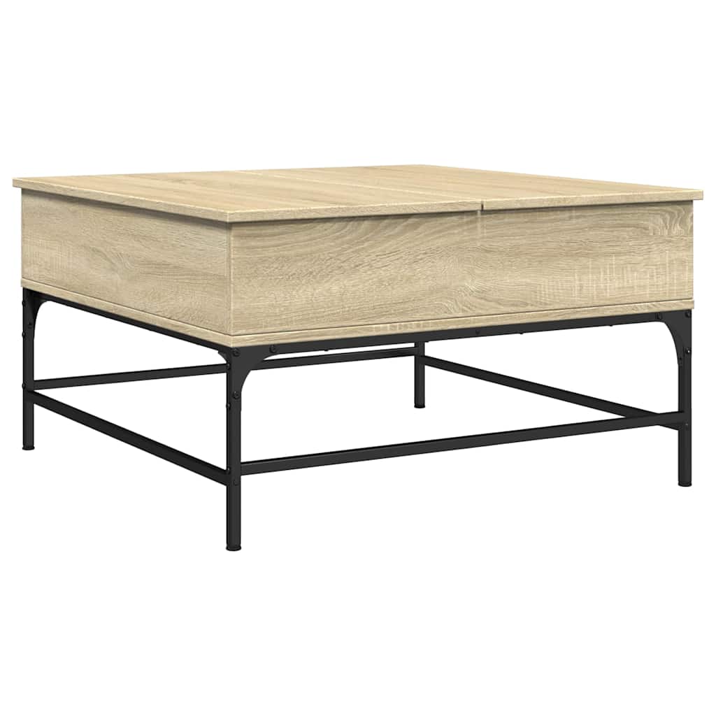Stolić za kavu boja hrasta sonome 80x80x45 cm od drva i metala