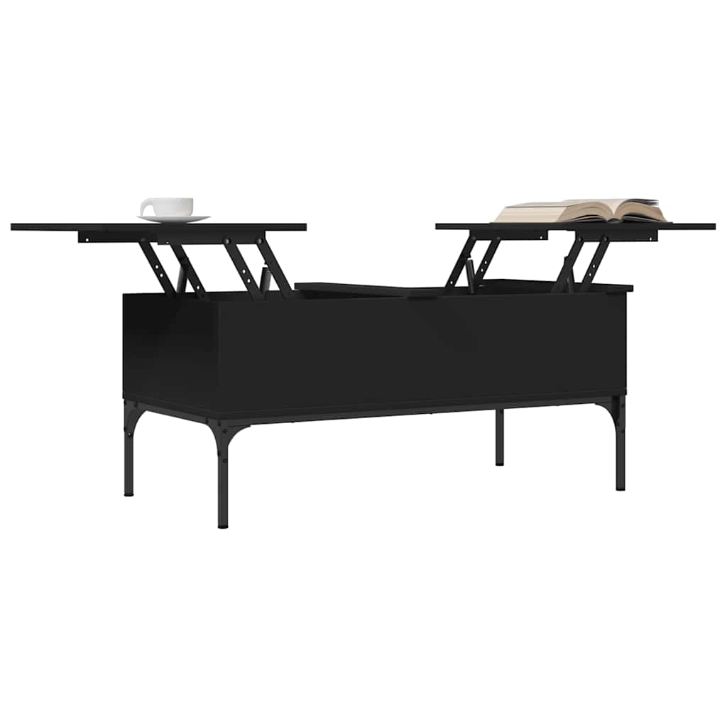 Stolić za kavu crni 100 x 50 x 45 cm konstruirano drvo i metala