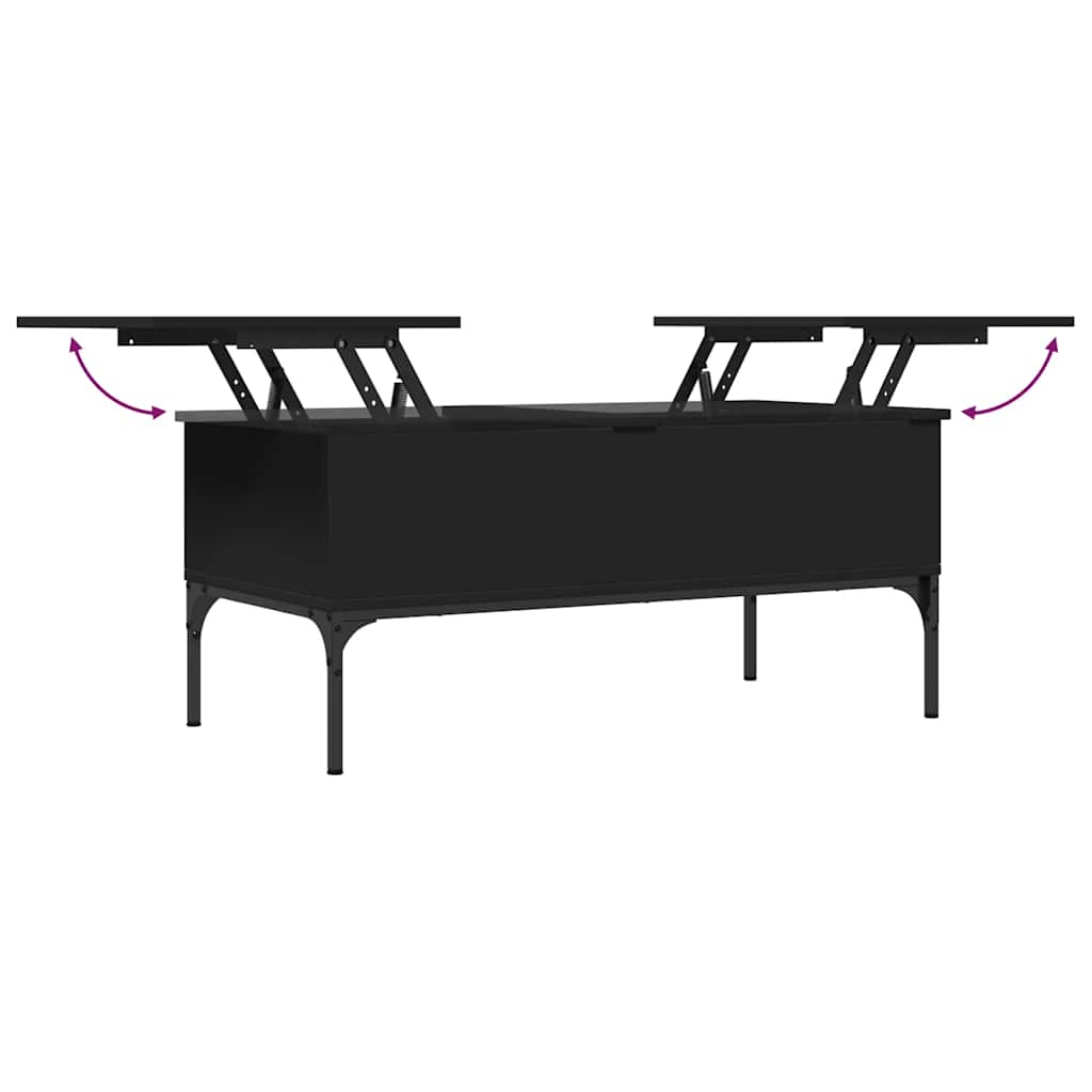 Stolić za kavu crni 100 x 50 x 45 cm konstruirano drvo i metala