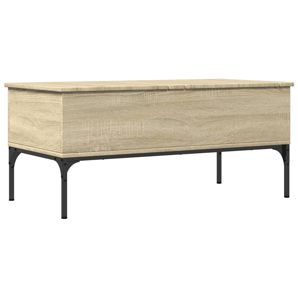 Stolić za kavu boja hrasta 100 x 50 x 45 cm od drva i metala